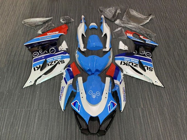 Purchase 2017-2024 White Blue Stripe Red Motul Suzuki GSXR1000 Motorcycle Fairings UK
