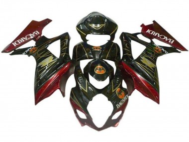 Purchase 2007-2008 Black Red Gold BACARDI Suzuki GSXR 1000 Motorcycle Fairings UK