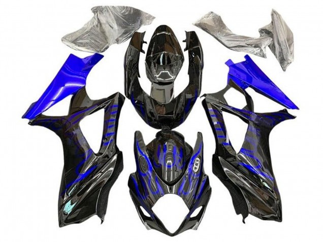 Purchase 2007-2008 Black Blue Flame Suzuki GSXR 1000 Motorcycle Fairings UK