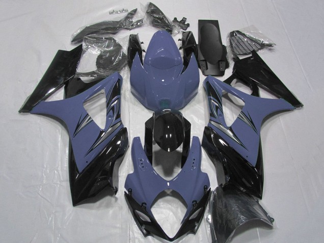 Purchase 2007-2008 Silver Blue Glossy Black Suzuki GSXR 1000 Motorcycle Fairings UK