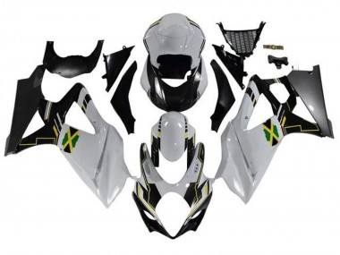 Purchase 2007-2008 White Black Jamaica Suzuki GSXR 1000 Motorcycle Fairings UK