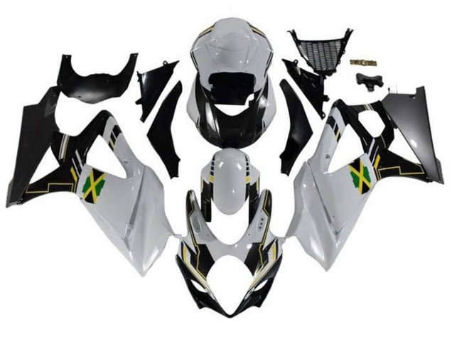Purchase 2007-2008 White Black Jamaica Suzuki GSXR 1000 Motorcycle Fairings UK