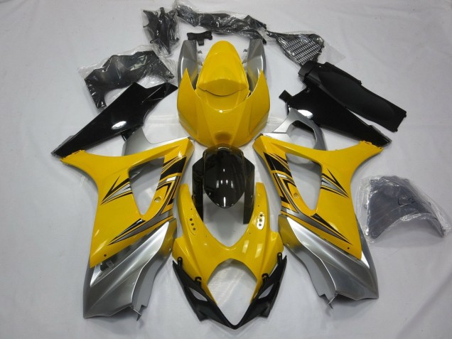 Purchase 2007-2008 Yellow Silver Black Suzuki GSXR 1000 Motorcycle Fairings UK