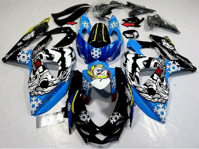 Purchase 2009-2016 Blue Black White Snow Suzuki GSXR 1000 Motorcycle Fairings UK