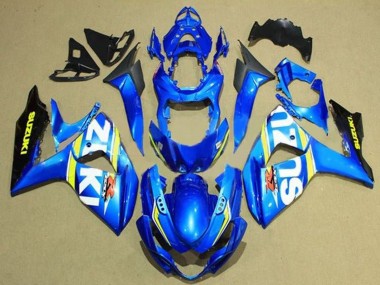 Purchase 2009-2016 Blue White Yellow Stripe Black Suzuki GSXR 1000 Motorcycle Fairings UK
