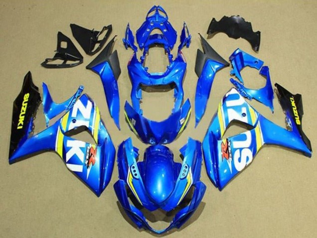 Purchase 2009-2016 Blue White Yellow Stripe Black Suzuki GSXR 1000 Motorcycle Fairings UK