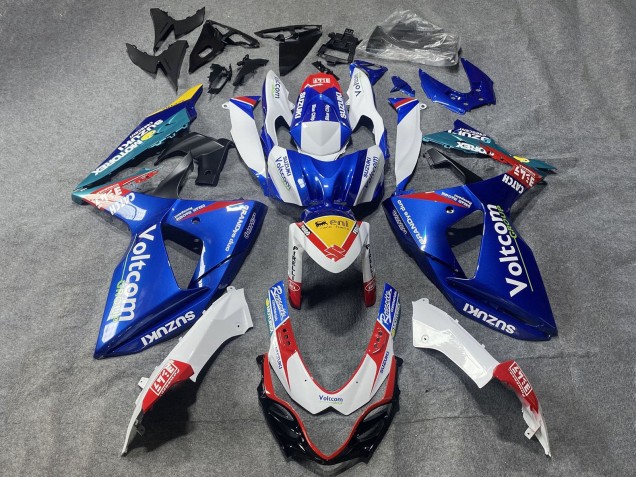 Purchase 2009-2016 White Blue Red Yellow Voltcom Suzuki GSXR 1000 Motorcycle Fairings UK