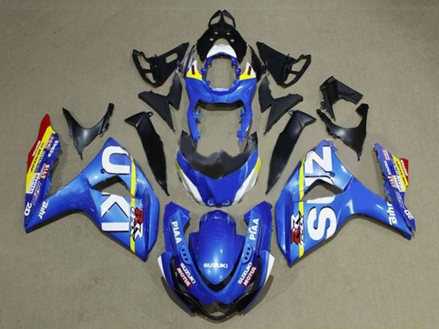 Purchase 2009-2016 Blue White Yellow Stripe Suzuki GSXR 1000 Motorcycle Fairings UK