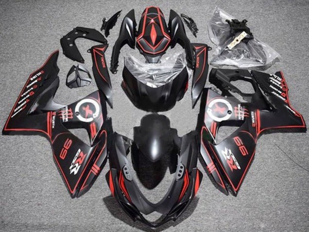 Purchase 2009-2016 Matte Black Red Pinstripe Suzuki GSXR 1000 Motorcycle Fairings UK