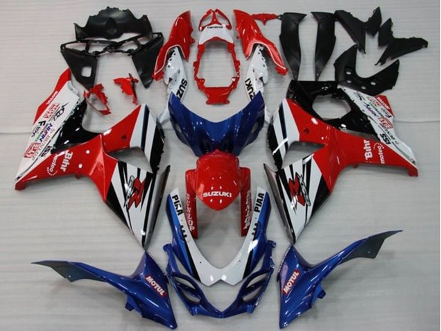 Purchase 2009-2016 White Red Blue Black Stripe Suzuki GSXR 1000 Motorcycle Fairings UK
