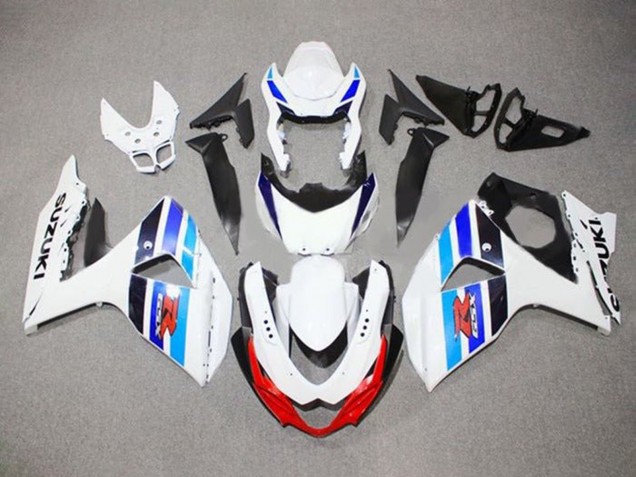Purchase 2009-2016 White Blue Red Black Stripe Suzuki GSXR 1000 Motorcycle Fairings UK