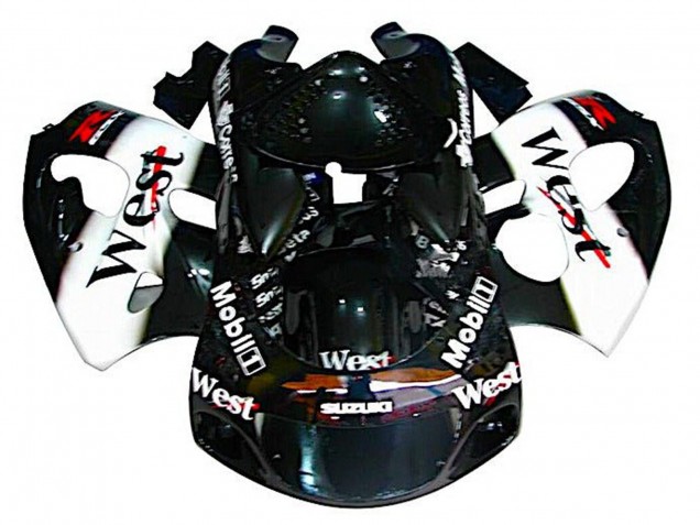 Purchase 1996-2000 Black White West Suzuki GSXR 600 / GSXR 750 Motorcycle Fairings UK