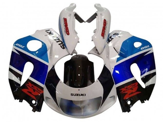 Purchase 1996-2000 White Black Double Blue Red Suzuki GSXR 600 / GSXR 750 Motorcycle Fairings UK