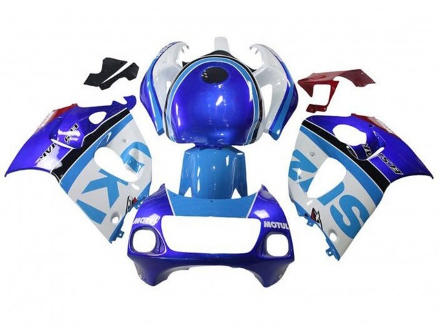 Purchase 1996-2000 White Blue Stripe Suzuki GSXR 600 / GSXR 750 Motorcycle Fairings UK
