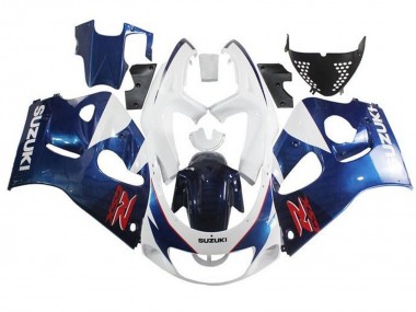 Purchase 1996-2000 White Blue Red Suzuki GSXR 600 / GSXR 750 Motorcycle Fairings UK