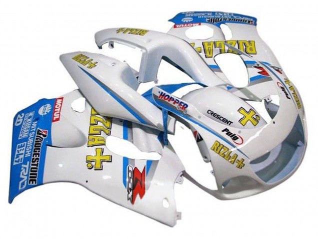 Purchase 1996-2000 White Blue Yellow Rizla Suzuki GSXR 600 / GSXR 750 Motorcycle Fairings UK
