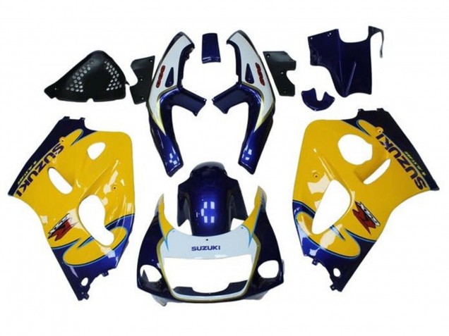 Purchase 1996-2000 Yellow Blue Tribal Suzuki GSXR 600 / GSXR 750 Motorcycle Fairings UK