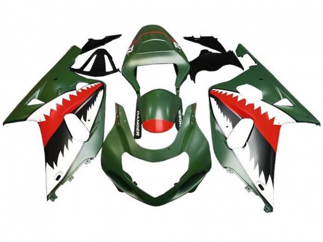 Purchase 2001-2003 Matte Army Green White Red Shark Suzuki GSXR 600 / GSXR 750 Motorcycle Fairings UK