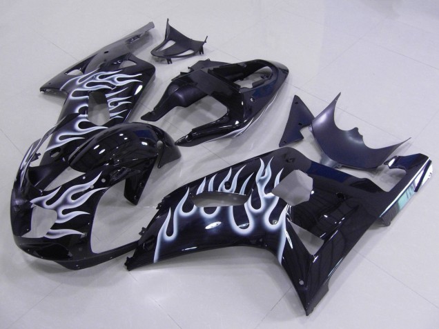 Purchase 2001-2003 Glossy Black White Flame Suzuki GSXR 600 / GSXR 750 Motorcycle Fairings UK