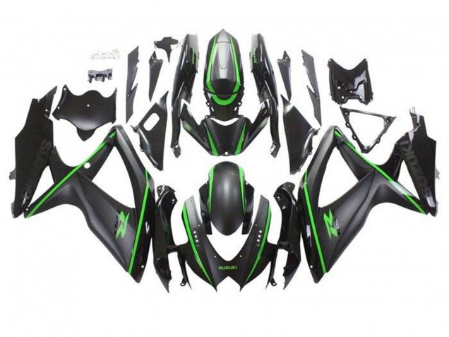 Purchase 2008-2010 Matte Black Green Stripe Suzuki GSXR 600 / GSXR 750 Motorcycle Fairings UK