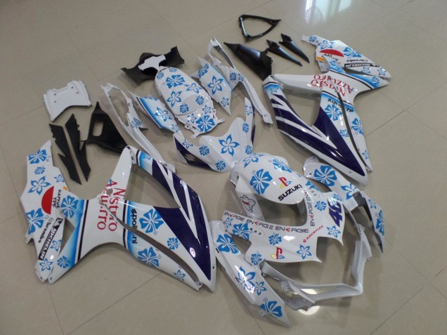 Purchase 2008-2010 White Blue Flower Red Nastro Azzurro Suzuki GSXR 600 / GSXR 750 Motorcycle Fairings UK