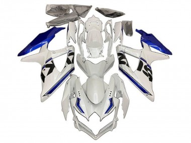 Purchase 2008-2010 White Blue Black Stripe Suzuki GSXR 600 / GSXR 750 Motorcycle Fairings UK