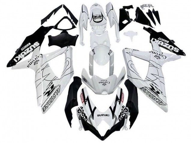 Purchase 2008-2010 White Black Alstare Corona Extra Motul Suzuki GSXR 600 / GSXR 750 Motorcycle Fairings UK
