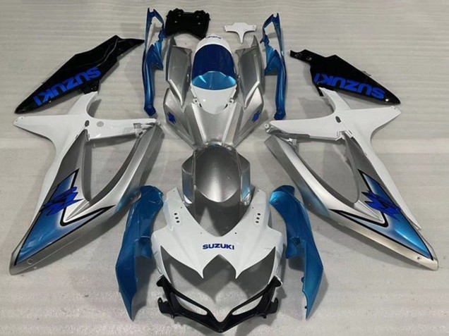 Purchase 2008-2010 White Silver Light Blue Black Suzuki GSXR 600 / GSXR 750 Motorcycle Fairings UK