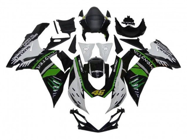 Purchase 2011-2024 White Green Black Monster 46 Suzuki GSXR 600 / GSXR 750 Motorcycle Fairings UK
