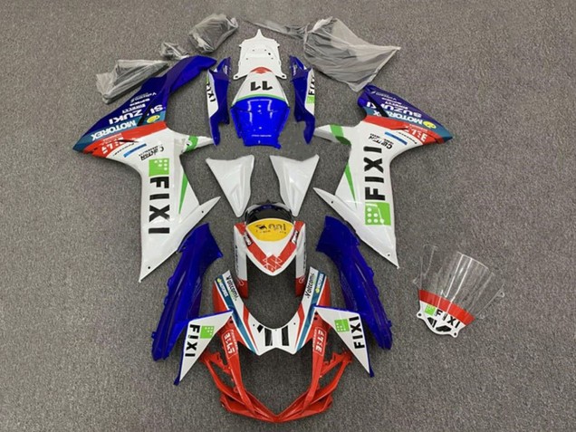 Purchase 2011-2024 White Blue Yellow Red Green Fixi 11 Suzuki GSXR 600 / GSXR 750 Motorcycle Fairings UK