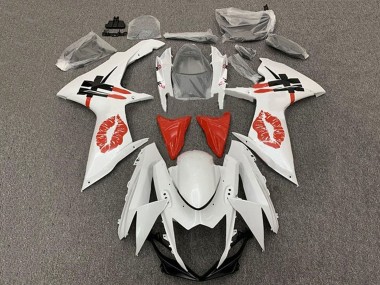 Purchase 2011-2024 White Red Lipstick Kiss Suzuki GSXR 600 / GSXR 750 Motorcycle Fairings UK