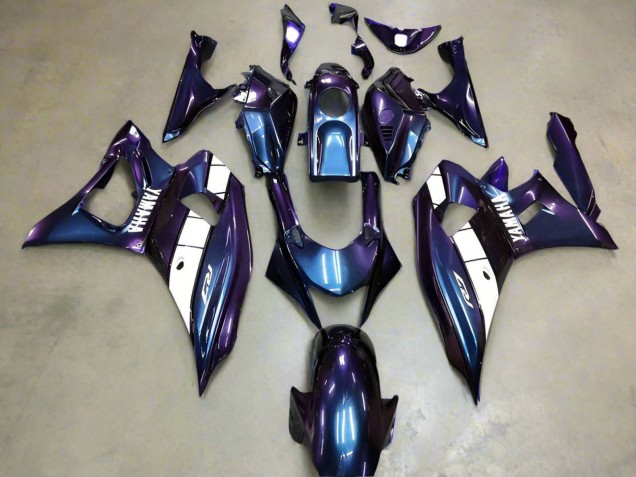 Purchase 2021-2024 Chameleon Blue Purple White Yamaha YZF R7 Motorcycle Fairings UK