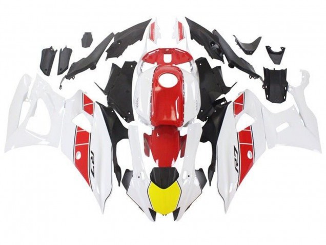 Purchase 2021-2024 White Yellow Red Stripe Yamaha YZF R7 Motorcycle Fairings UK