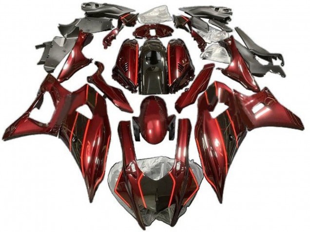 Purchase 2021-2024 Dark Red Black Yamaha YZF R7 Motorcycle Fairings UK