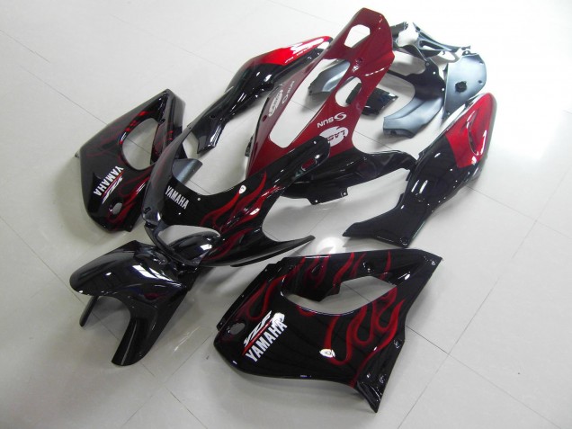 Purchase 1997-2007 Black White & Red Flame Yamaha YZF1000R Thunderace Motorcycle Fairings UK Purchase 1997-2007 Black White & Red Flame Yamaha YZF1000R Thunderace Motorcycle Fairings UK