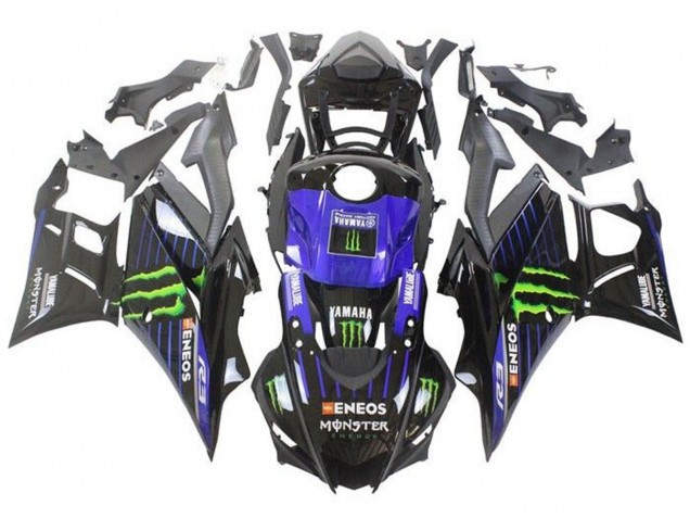 Purchase 2019-2021 Black Blue Green ENEOS Monster Yamaha YZF R3/R25 Motorcycle Fairings UK