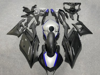Purchase 2019-2021 Faux Carbon Fiber Silver Blue Yamaha YZF R3/R25 Motorcycle Fairings UK