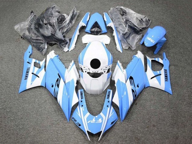 Purchase 2019-2021 White Light Blue Yamaha YZF R3/R25 Motorcycle Fairings UK