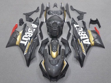 Purchase 2022-2024 Faux Carbon Fiber Gold White Yamaha YZF R3/R25 Motorcycle Fairings UK