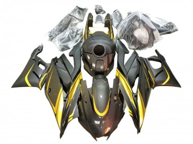 Purchase 2022-2024 Faux Carbon Fiber Gold Yamaha YZF R3/R25 Motorcycle Fairings UK