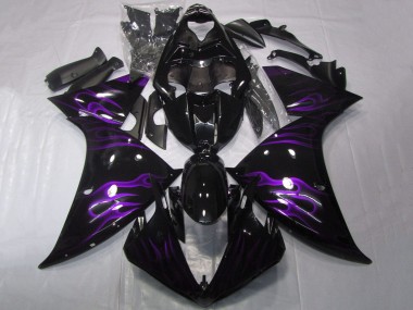 Purchase 2009-2011 Glossy Black Purple Flame Yamaha YZF 1000 R1 Motorcycle Fairings UK
