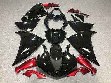 Purchase 2009-2011 Glossy Black Red Yamaha YZF 1000 R1 Motorcycle Fairings UK