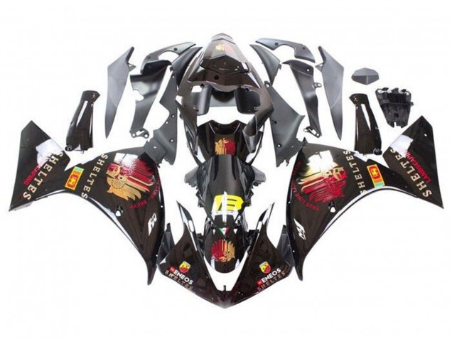 Purchase 2009-2011 Glossy Black Red Yellow Sheltes Yamaha YZF 1000 R1 Motorcycle Fairings UK