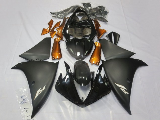 Purchase 2009-2011 Glossy Black Matte Black Orange Yamaha YZF 1000 R1 Motorcycle Fairings UK