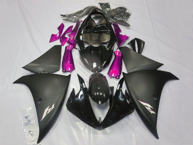 Purchase 2009-2011 Glossy Black Matte Black Pink Yamaha YZF 1000 R1 Motorcycle Fairings UK