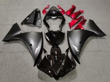 Purchase 2009-2011 Glossy Black Matte Black Red Yamaha YZF 1000 R1 Motorcycle Fairings UK