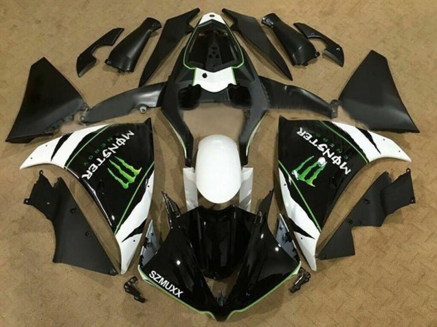Purchase 2009-2011 White Black Green Monster Energy Yamaha YZF 1000 R1 Motorcycle Fairings UK