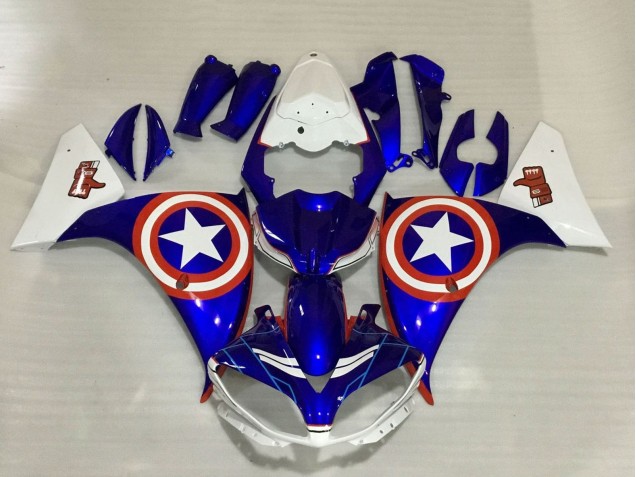 Purchase 2009-2011 Blue White Red Star Captain America Yamaha YZF 1000 R1 Motorcycle Fairings UK