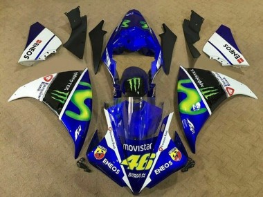 Purchase 2009-2011 Blue White Black Green MoviStar Monster Yamaha YZF 1000 R1 Motorcycle Fairings UK