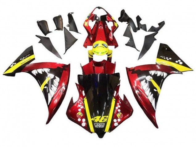 Purchase 2009-2011 Red Yellow Black Shark Yamaha YZF 1000 R1 Motorcycle Fairings UK